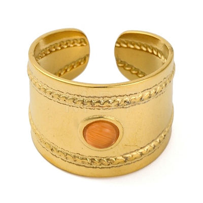 304 Stainless Steel Open Cuff Rings RJEW-K261-03G-1