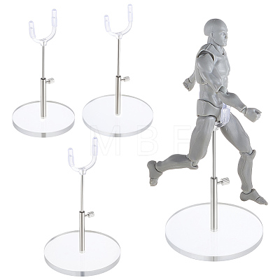 3 Bags 3 Styles Adjustable Height Plastic Doll Display Stands ODIS-FG0002-31-1
