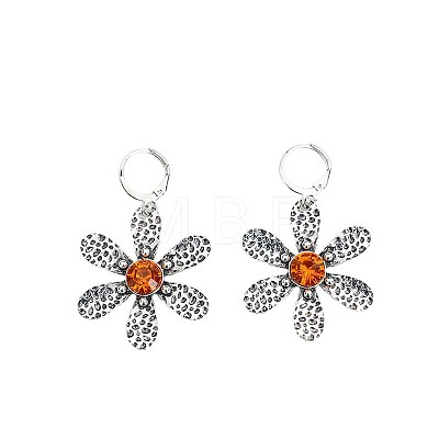 Alloy Rhinestone Leverback Earrings WG7D2DD-01-1