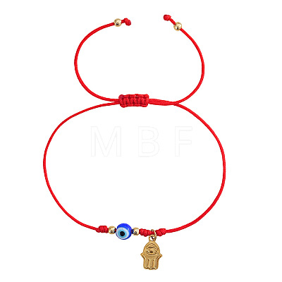 Glass Evil Eye Beaded Braided Bracelets ID6668-3-1