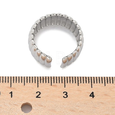 304 Stainless Steel Open Cuff Ring for Women RJEW-U014-05P-1