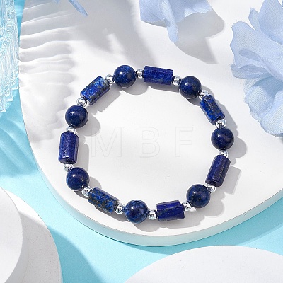 Natural Gemstone Round Beaded Stretch Bracelets for Women BJEW-JB11137-1