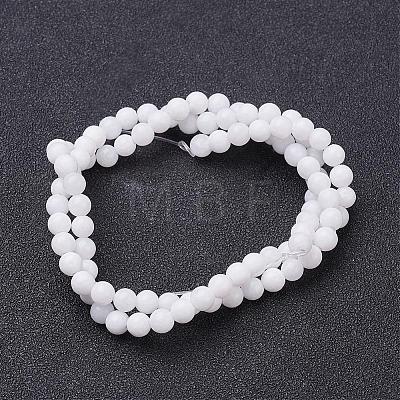 Natural White Jade Beads Strands GSR4mmC067-1