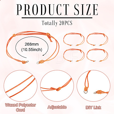 20Pcs Waxed Polyester Cord Bracelet Making AJEW-TAC00085-1