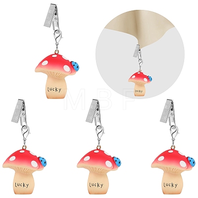 4Pcs Mushroom Resin Tablecloth Weights HJEW-SW00128-05-1