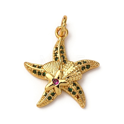 Brass Micro Pave Cubic Zirconia Pendants KK-A265-10B-02G-1