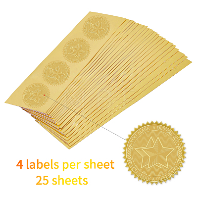 Self Adhesive Gold Foil Embossed Stickers DIY-WH0211-018-1