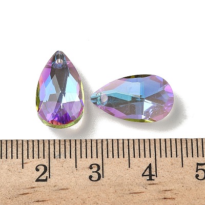 Faceted Teardrop Glass Pendants GLAA-O008-A30-1