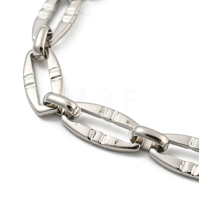 304 Stainless Steel Oval Link Chains Bracelets for Men & Women BJEW-D042-07G-1