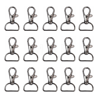 Zinc Alloy Swivel D Rings Lobster Claw Clasps X1-E341-8-B-1