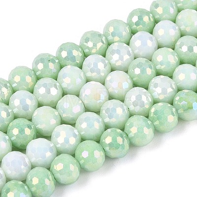 Anti-Tarnish Electroplate Glass Beads Strands GLAA-N056-6mm-09-1