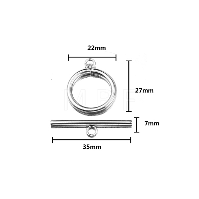 Stainless Steel Toggle Clasps PW-WG419A3-11-1