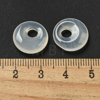 Natural White Agate Donut/Pi Disc Charms G-G142-02T-1