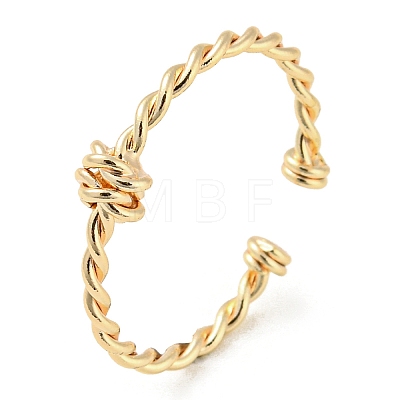 Brass Twist Knot Open Cuff Rings X-RJEW-K254-03G-1