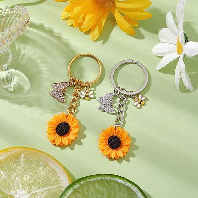 Alloy Enamel Charms and Resin Keychain Sets KEYC-JKC00889-1