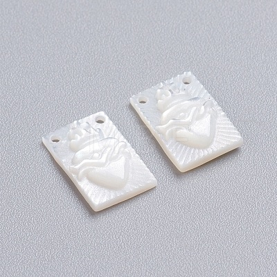 Natural White Shell Mother of Pearl Shell Charms SSHEL-I024-05-1