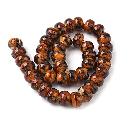 Handmade Gold Sand Lampwork Beads Strands LAMP-Q045-08A-04-1