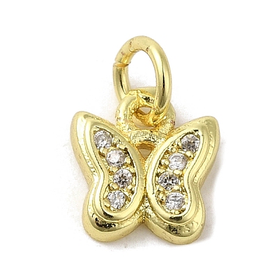 Real 18K Gold Plated Brass Pave Cubic Zirconia Pendants KK-M283-10C-01-1