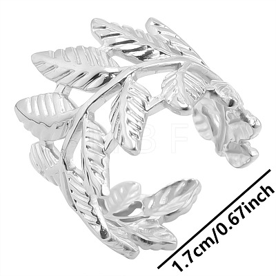 Vintage Stainless Steel Leaf Couple Rings JK2382-1-1