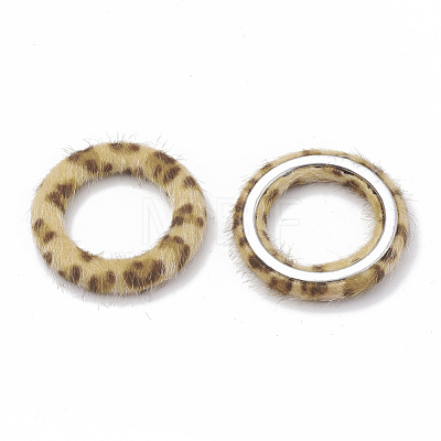 Faux Mink Fur Covered Linking Rings WOVE-N009-02I-1