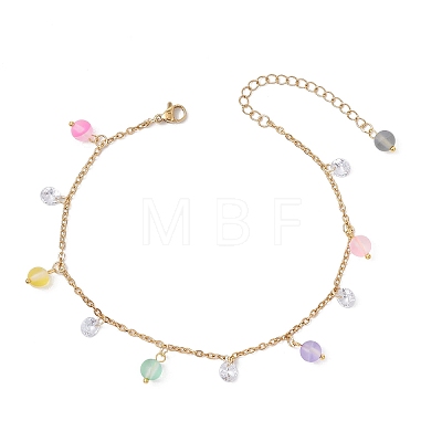 304 Stainless Steel Link Chain Anklets AJEW-AN00699-01-1