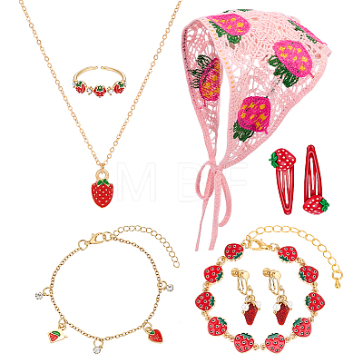 Alloy Necklaces & Braacelets & Clip-on Earrings & Brass Finger Rings & Hair Clips & Head Wrap SJEW-PH00012-1