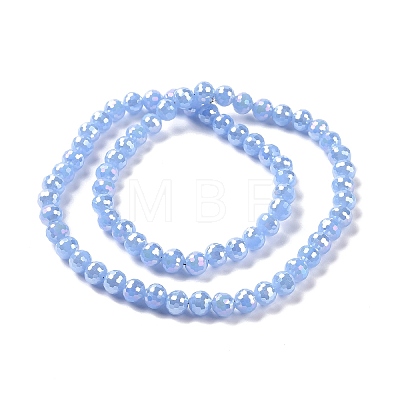 Electroplate Imitation Jade Glass Beads Strands GLAA-E036-12-M-1