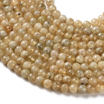 Natural Yellow Garnet Beads Strands G-Z129-C01-5mm-01-1