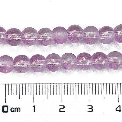 Frosted Transparent Glass Bead Strands GLAA-P065-6mm-07-1