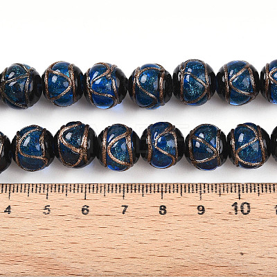 Handmade Gold Sand Lampwork Beads LAMP-N026-01D-1