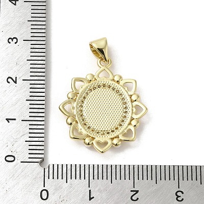 Brass Pave Shell Pendants KK-I708-17F-G-1