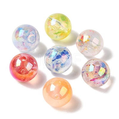 UV Painted Acrylic Beads OACR-H123-04-1