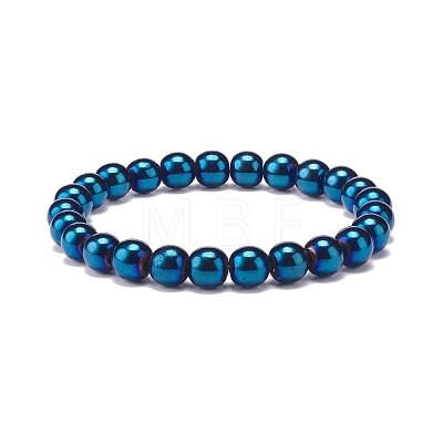 3Pcs 3 Style Synthetic Turquoise(Dyed) & Hematite Stretch Bracelets Set BJEW-JB08589-1