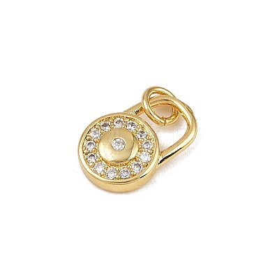 Brass Micro Pave Cubic Zirconia Charms LS-KK-H077-02G-03-1