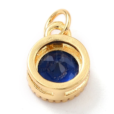 Real 18K Gold Plated Brass Inlaid Cubic Zirconia Charms ZIRC-L100-081G-08-1