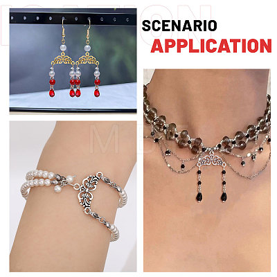 100Pcs 5 Colors Tibetan Style Alloy Chandelier Component Links FIND-CA0009-80-1