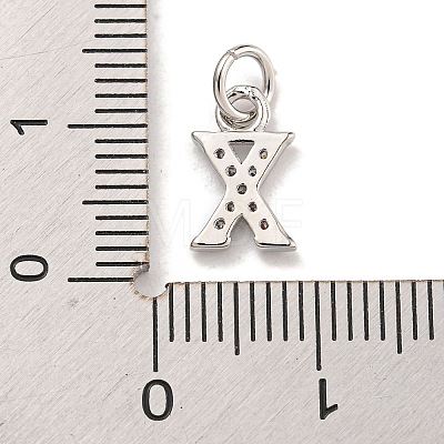 Initial Letter Brass with Cubic Zirconia Charms KK-Q814-26X-P-1