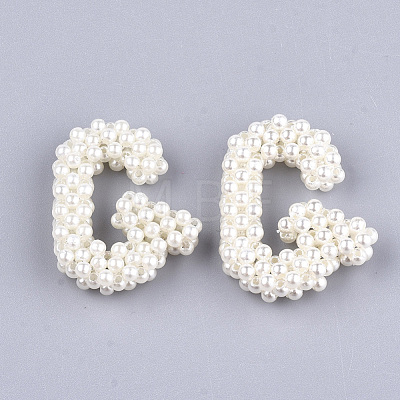 Handmade ABS Plastic Imitation Pearl Woven Beads FIND-T039-18-G-1