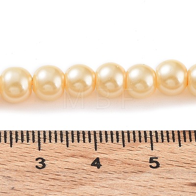 Baking Paint Pearlized Glass Pearl Round Bead Strands LS-HY-Q003-6mm-61-1