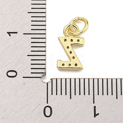 Initial Letter Brass with Cubic Zirconia Charms KK-Q814-26Z-G-1