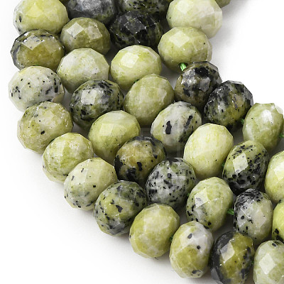 Natural Yellow Turquoise(Jasper) Beads Strands G-B179-A02-6x8mm-1