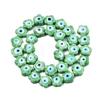 Handmade Evil Eye Lampwork Beads Strands LAMP-N029-008D-1