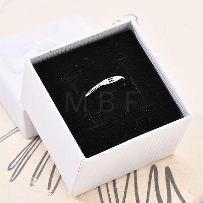 Rhodium Plated 925 Sterling Silver Adjustable Rings RJEW-S397-01P-10-1