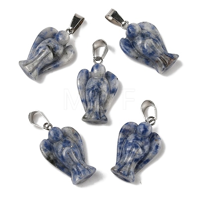 Natural Blue Spot Jasper Pendants G-B127-10P-02-1