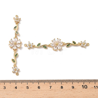 Brass Pave Cubic Zirconia Connector Charms KK-Z139-02G-02-1