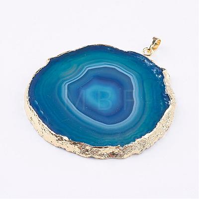 Natural Agate Big Pendants G-P305-E05-G-1