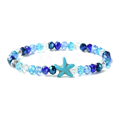 Electroplated Glass Beaded Stretch Bracelets BJEW-JB10900-1