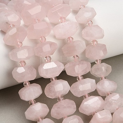 Natural Rose Quartz Beads Strands GG-CBAC18C-A02-02-1