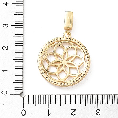 Brass Micro Pave Clear Cubic Zirconia Pendants KK-F939-04B-G-1