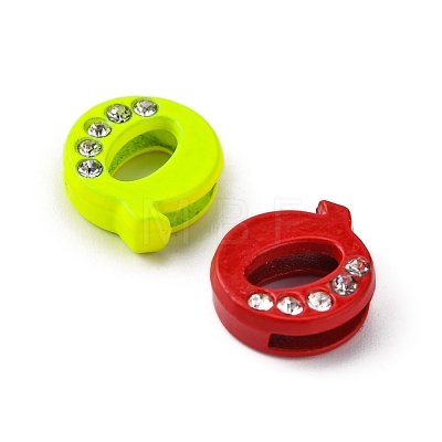 Spray Painted Zinc Alloy Slide Charms ALRI-WH0005-13Q-1